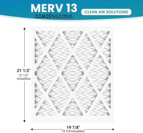 (12- Pack) 19 7/8x21 1/2x1 Air Filter, MPR 1900 & FPR 10, MERV 13 Pleated Air Filter (Actual Size: 19 7/8"x21 1/2"x3/4") - Image 2
