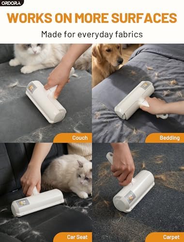 ORDORA Pet Hair Remover Roller, Reusable Lint Roller for Dog and Cat Hair | Portable Pet Hair Roller with Large Fur Bin for Couches, Bedding, Car, Rugs & Furniture, No Refills or Batteries, Pet Homes - Image 4