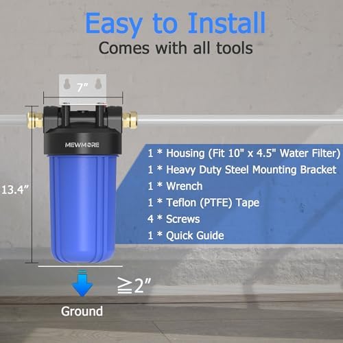 WHB10 Whole House Water Filter Housing Fit 10"x4.5" Sediment etc Filters - Image 4