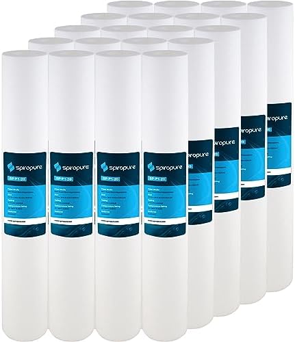 SpiroPure SP-P1-20 20x2.5 1 um Sediment Water Filter SDC-25-2001 P1-20 20PK by SpiroPure