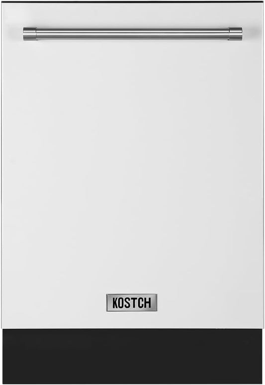 KOSTCH 24 inch Built-In Dishwasher,Top Control 8 Wash Programs Slide In Dish Washer Machine with Third Rack,Large Capacity 15 Place Settings, ENERGY STAR Certified, 45-dBA Ultra-Quiet (White)