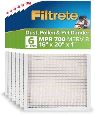 Filtrete 16x20x1 Air Filter, MERV 8, MPR 700, 6 HVAC Filters by Filtrete