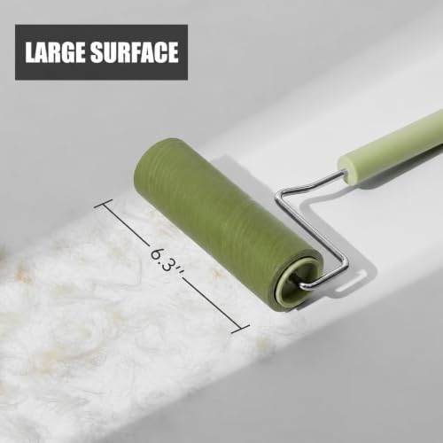 Extra Sticky Large Surface Lint Roller, 6.3''Wide Roller for Pet Hair | Long Handle Lint Remover for Couch, Furniture, Clothes, Dog & Cat Hair Remover (8 Refills(Scented)) - Image 2
