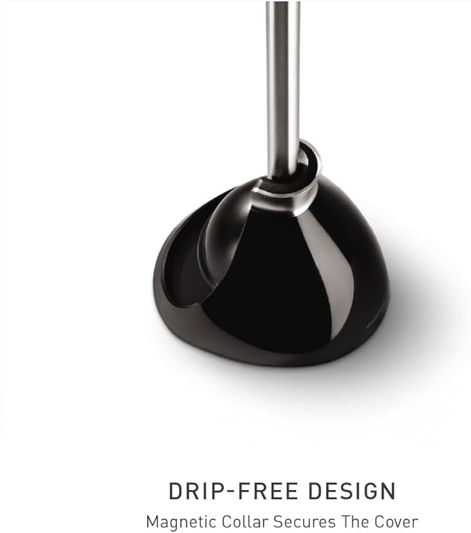 simplehuman Toilet Plunger and Caddy Stainless Steel, Black