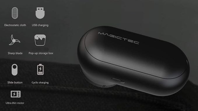 Rechargeable Fabric Shaver, Magictec Lint Remover Sweater Defuzzer Lints Fuzzs Pills Pilling Trimmer for Clothes and Furniture -Battery Operated (Black) - Image 7