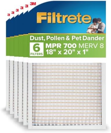 Filtrete 18x20x1 Air Filter, MERV 8, MPR 700, 6 HVAC Filters by Filtrete