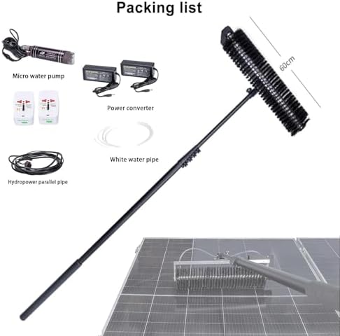 Automatic Solar Panel Cleaning Kit - 7.5m Water Fed Pole with Roller Brush & Adjustable Roof Cleaning Tool for Efficient Photovoltaic Panel Maintenance