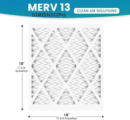 (6 Pack) 18x18x1 Furnace Air Filters, MPR 1900 & FPR 10, MERV 13 Pleated Air Filter (Actual Size: 17.75" x 17.75" x 0.75") - Image 2