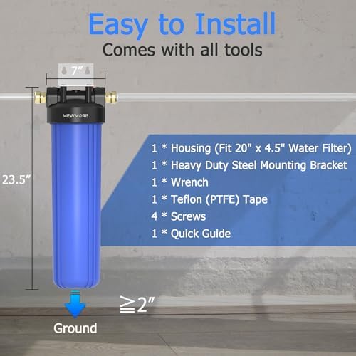 WHB20 Whole House Water Filter Housing Fit 20"x4.5" Sediment etc Filters - Image 4