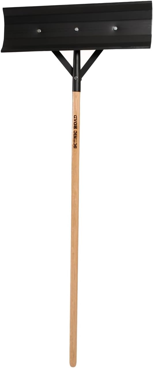 SCENIC ROAD Farm & Ranch Scraper Tool – Heavy Duty Ice Scraper with 24" Reversible Blade & 58" Long Handle Scraper – Poly Scraper for Driveway Ice, Barn, Paint or Wood – Made in USA (Model SRP24)
