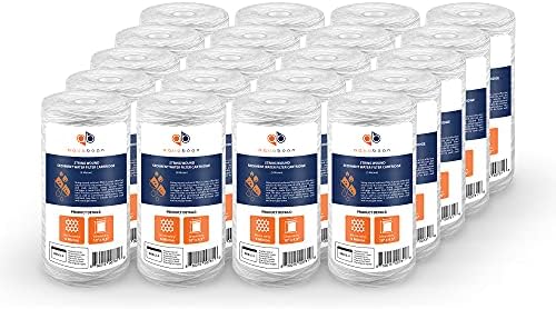 Aquaboon 5 Micron 10 x 4.5 String Wound Water Filter Cartridge 20-Pack by Aquaboon