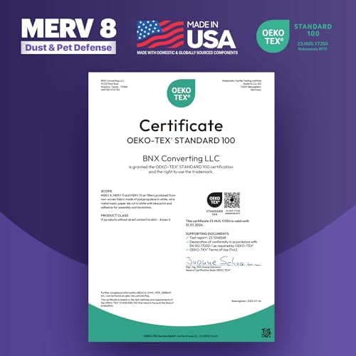 BNX TruFilter 20x25x2 Air Filter MERV 8 (4-Pack) - MADE IN USA – Dust & Pet Defense Electrostatic Pleated Air Conditioner HVAC AC Furnace Filters for Dust, Pet, Mold, Pollen MPR 600 – 700 & FPR 5 - Image 7
