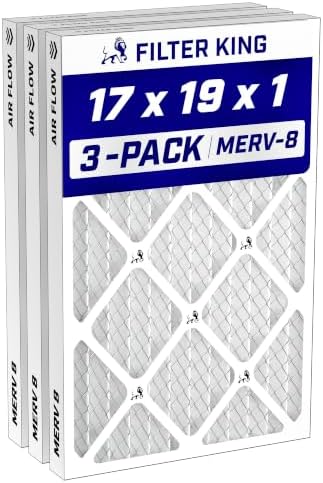 Filter King 17x19x1 Air Filter MERV 8, AC Furnace Filters (3-Pack) by FilterKing