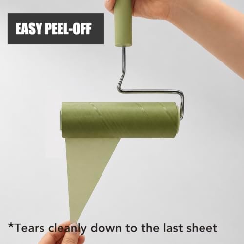 Extra Sticky Large Surface Lint Roller, 6.3''Wide Roller for Pet Hair | Long Handle Lint Remover for Couch, Furniture, Clothes, Dog & Cat Hair Remover (8 Refills(Scented)) - Image 4