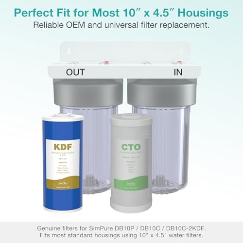 SimPure 10" x 4.5" Whole House GAC Carbon and KDF Water Filter Cartridge - Image 4