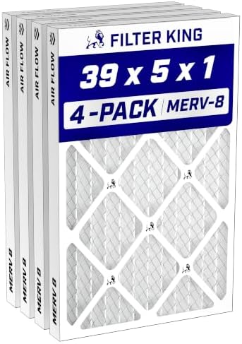 Filter King 39x5x1 Air Filter MERV 8, AC Furnace Filters (4-Pack) by FilterKing
