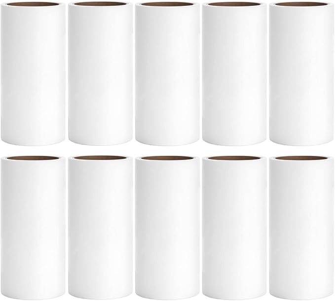 Lint Roller Refills 4 inch Bulk 10 Rolls Total 600 Sheets Extra Sticky Lint Remover Replacement Refills Compatible with Evercare PetLovers Muji IKEA and Others (Inside Dia. 1-1/2 inch) by MINGRACE