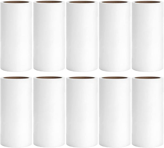 Lint Roller Refills 4 inch Bulk 10 Rolls Total 600 Sheets Extra Sticky Lint Remover Replacement Refills Compatible with Evercare PetLovers Muji IKEA and Others (Inside Dia. 1-1/2 inch) by MINGRACE