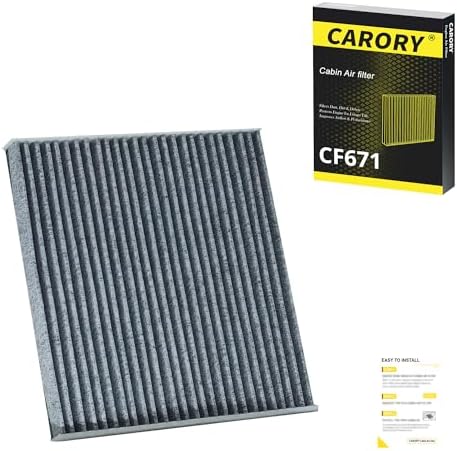 Cabin Air Filter w/Activated Carbon for RAM 1500 (2016?€?2025), 2500, 3500, Jeep Wagoneer (2022?€?2025), Grand Wagoneer, Mazda 6, CX-7, OE# EG21-61-P11, 68318365AA, CF11671, CF671 by Carory