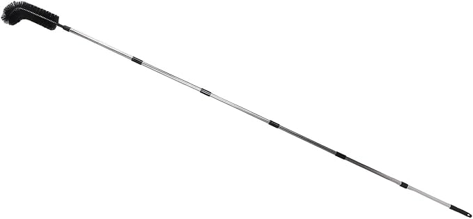 Diydeg Gutter Cleaning Tools from The Ground, 9.5ft Reach Telescopic Rain Gutter Cleaner with Quick Connect Adapter, Bendable Nylon Brush & Rotating Mirror for Garden Hose