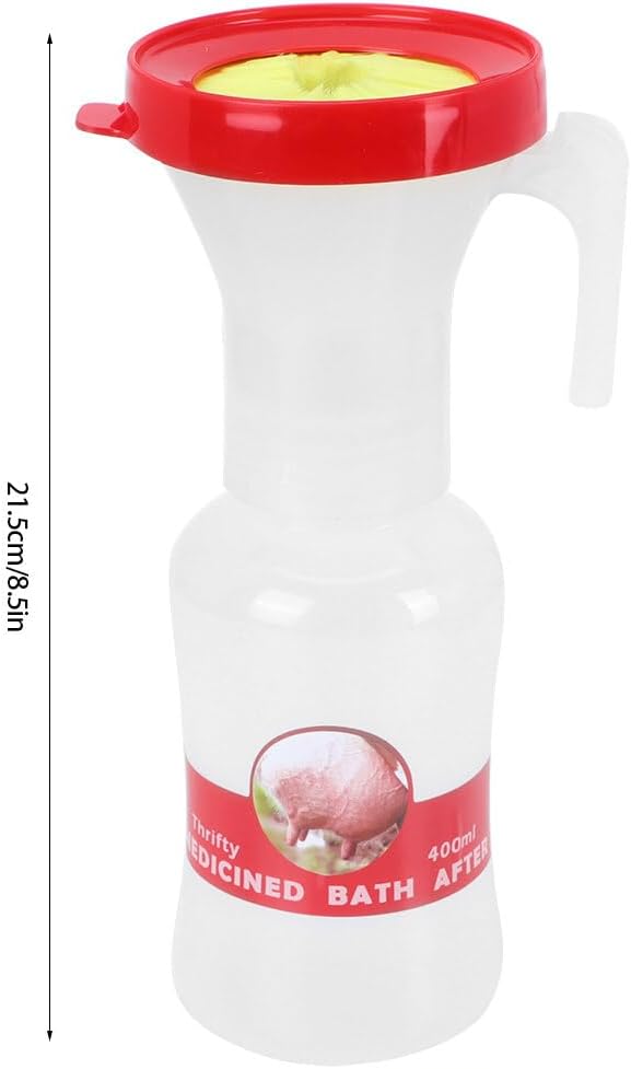 SOONHUA 400ml Soft Teat Dip Cup, Nipple Cleaning Disinfection Tool Non- Return Teat Dipper Cleaning Cup Nipple Milking Medicated Bath Cup Milking Cleaning Cup for Cow Sheep Use