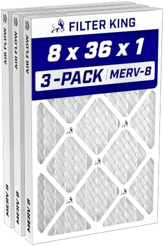 Filter King 8x36x1 Air Filter MERV 8, AC Furnace Filters (3-Pack) by FilterKing