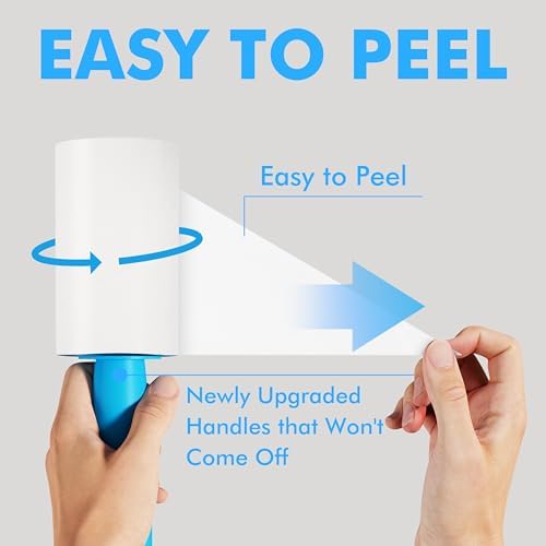 400 Sheets Lint Rollers for Pet Hair Extra Sticky, 2 Handles, 4 Rollers | Easy to Peel, Home Cleaning, Lint Remover for Clothes, Furniture, Couch, Car Seats, Designed for Pet Owners - Image 2