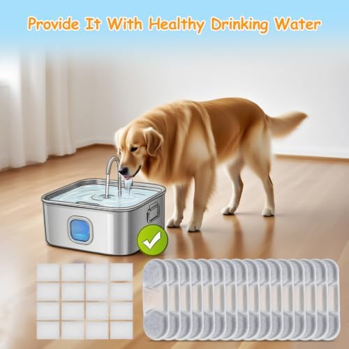 12 Pack Dog Water Fountain Filters Fit for WF120/WF160/DYSJ01 Large Dog Water Bowl Dispenser 3.2Gal/12L and 4.2Gal/16L Automatic Pet Fountain - Image 7
