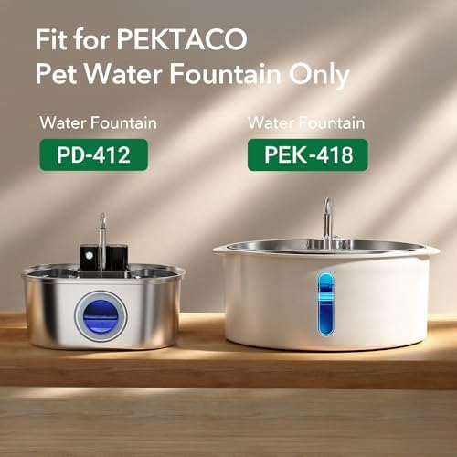 PEKTACO Replacement Water Fountain Filters, Fits 412/418, 3.2L & 7L, 9 Pack - Image 2