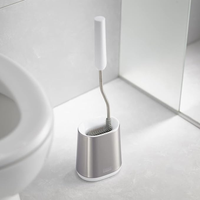 Joseph Joseph Flex Lite Steel Toilet Brush, White
