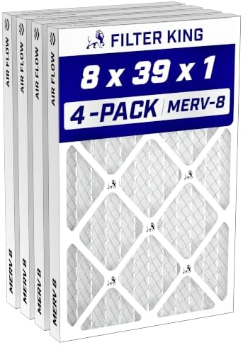 Filter King 8x39x1 Air Filter MERV 8, AC Furnace Filters (4-Pack) by FilterKing