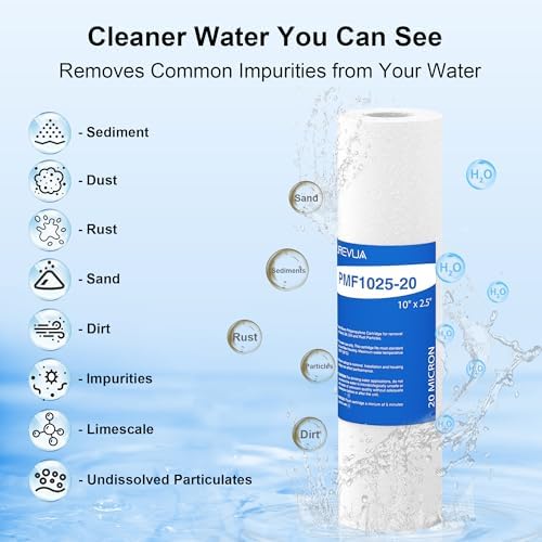 20 Micron 10" x 2.5" Sediment Water Filter Cartridge, 6-Pack - Image 4