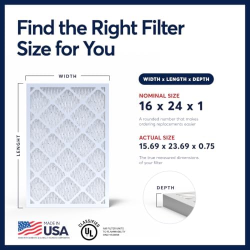 BNX TruFilter 16x24x1 Air Filter MERV 13 AC Filter, HVAC Furnace Filter, 4 Pack (ACTUAL SIZE 15.69"x23.69"x0.75") Allergies, Dust, Pet Dander & Smoke - MADE IN USA - MPR1500 / FPR 10 - Image 2