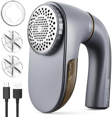 POPCHOSE Fabric Lint Shaver, 6-Leaf Blades & 2 Speed, 2000mAh Rechargeable | Lint Remover for Clothes, Sweater Shavers to Remove Pilling, Electric Lint Remover for Couch, Furniture, Fuzz by Popularchoicesfromhere