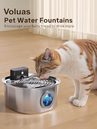 Voluas Replacement Cat Water Fountain Filters, 3 Filters and Pre-Filter Sponges for 108oz/3.2L Stainless Steel Pet Water Fountain 309A/309B/309C - Image 4