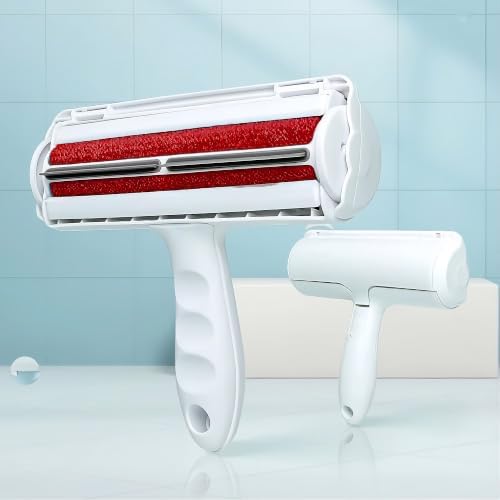 EcoPet's Pet Hair Remover ?€? Reusable Lint Roller for Cat & Dog Fur on Furniture, Clothes, Couch, Carpet, Car, Rugs & Bedding ?€? Portable Hair Removal Tool, Eco-Friendly, Upgraded Handle (White & Red) - Image 2