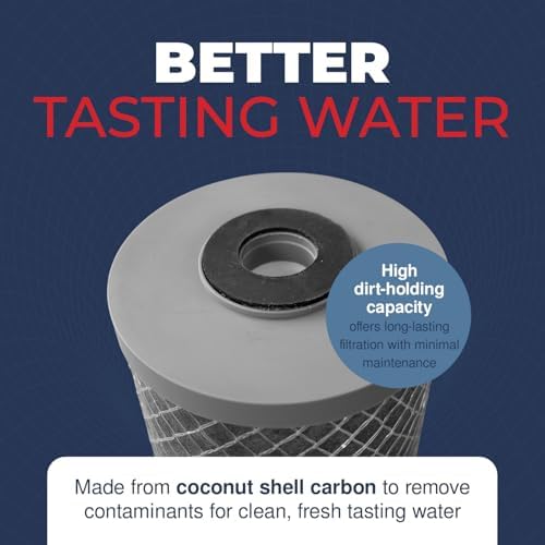 American Made, 5 Micron 2.5" x 10" Whole House CTO Carbon Sediment Water Filter Cartridge Compatible with DuPont WFPFC8002, WFPFC9001, WHCF-WHWC, FXWTC, C1, NCP-10 Made in USA, Pack of 4 - Image 4