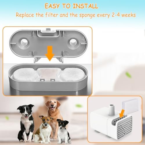 12 Pack Dog Water Fountain Filters Fit for WF120/WF160/DYSJ01 Large Dog Water Bowl Dispenser 3.2Gal/12L and 4.2Gal/16L Automatic Pet Fountain - Image 6