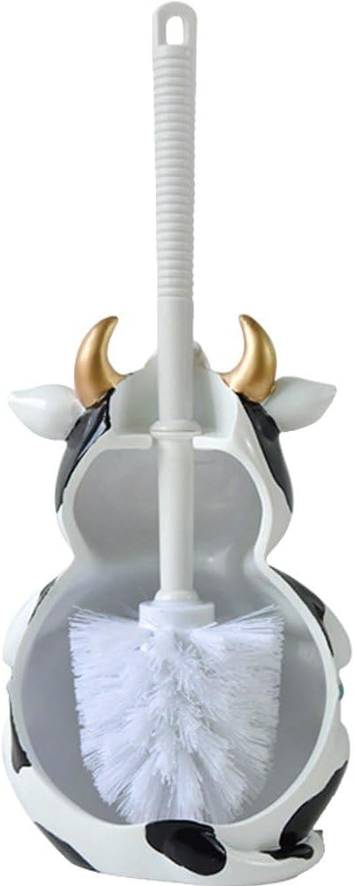 Toilet Brushes & Holders Novelty Toilet Brush Holder Cartoon Frog Cow Monkey Resin Toilet Scrubber Set Toilet Brush Cleaning Tool