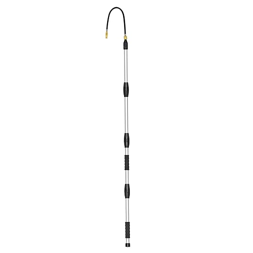 7FT Gutter Cleaning Tools from Ground, Telescopic Rain Gutter Cleaners Tool with Quick Connect Adapter and Heavy Duty Wand for 2nd Story House