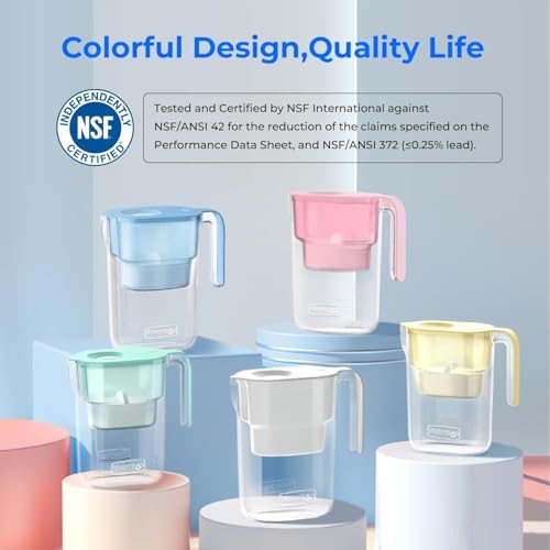 Waterdrop PT-05B Water Filter Pitcher with 3 Filters, 7-Cup, NSF Certified - Image 2