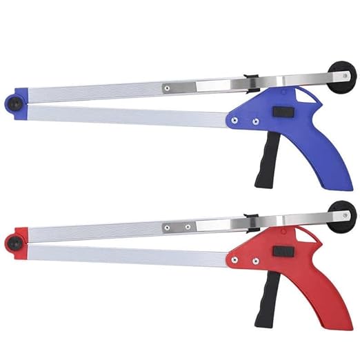 House Cleaning Tools Litter Picker Folding Trash Clamp for Garden Leaves Litter Pickup Cleaning Tools (Red)