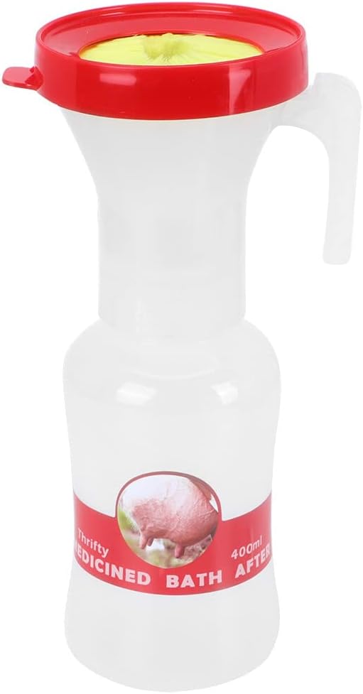 SOONHUA 400ml Soft Teat Dip Cup, Nipple Cleaning Disinfection Tool Non- Return Teat Dipper Cleaning Cup Nipple Milking Medicated Bath Cup Milking Cleaning Cup for Cow Sheep Use