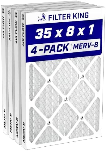 Filter King 35x8x1 Air Filter MERV 8, AC Furnace Filters (4-Pack) by FilterKing