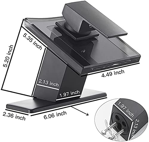 BWE Black Bathroom Faucet,Glass Waterfall Bathroom Faucet One Hole,Single Handle Modern Vanity Sink Faucets, Lavatory Basin Bath Mixer Tap Deck Mounted with Supply Lines