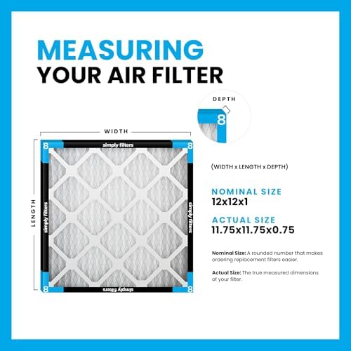 Simply 12x12x1 Air Filter, MERV 8, 6 Pack, Furnace Air Filter for HVAC (Actual Size: 11.75"x11.75"x0.75") DUST, Pet, & Allergy Control - Image 2