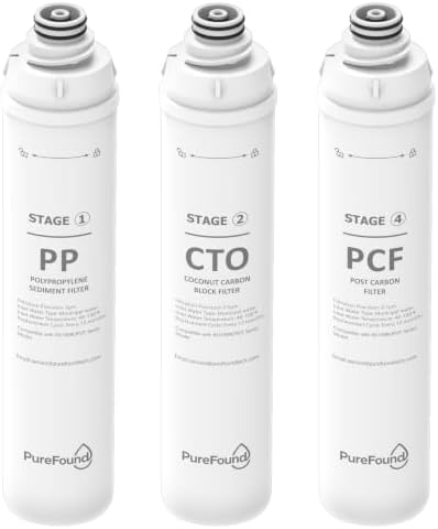 RO100ROPOT 1-Year Water Filter Replacement Cartridge Set Compatible with Bluevua RO100ROPOT and RO100ROPOTUV Series Replacement Filter Cartridge, Pack of 3 Filters (1 PP, 1 CTO, 1 PCF) by Unknown