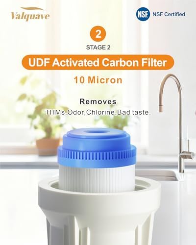 10"x2.5" Water Filter Replacement, Universal NSF Certified PP Sediment Filter + UDF + CTO Activated Carbon Block Filter,5 Micron + 10 Micron 4 Pack - Image 3