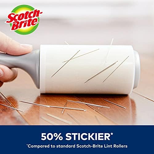 Scotch-Brite 50% Stickier Lint Roller, 288 Sheets Total, 6 Pack | 50% Stickier*, Heavy Duty for Removing Debris and Pet Hair on Clothes, Furniture, Cars, Offices & More, 48 Sheets per Roller - Image 2