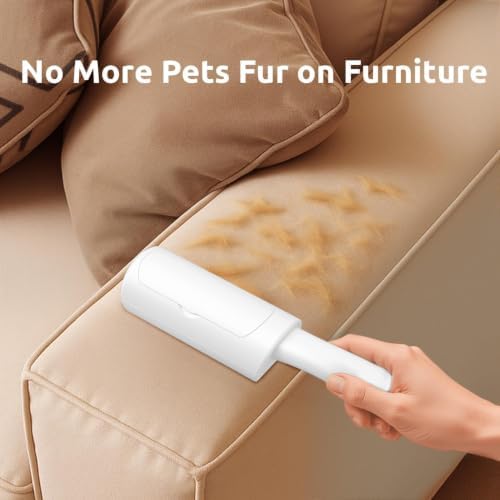 ACE2ACE Mini Pet Hair Remover for Clothes, Reusable Lint Roller for Clothes | Self Clean Cat Hair Remover with Fur Bin, Dog Hair Remover for Couch, Furniture, Carpet, Sofa and Bedding (White-Mini) - Image 3
